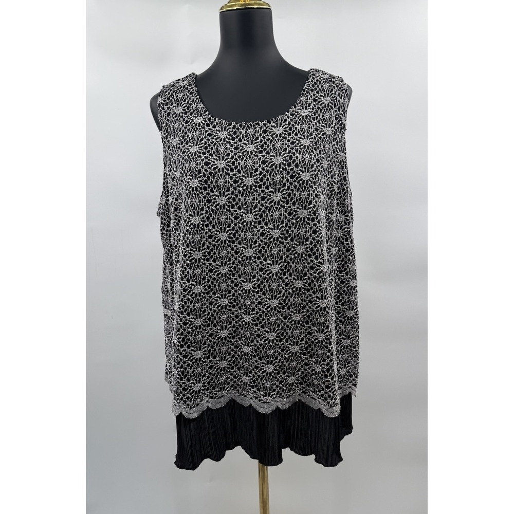 CJ Banks plus size women's fancy layered top.  Size 1X - Picture 2 of 10